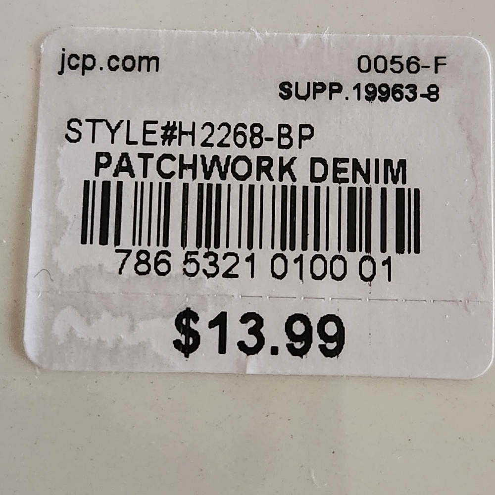 American Living Patchwork Denim Dinner Plates NWT Set of 2 Ironstone Americana - Picture 12 of 12
